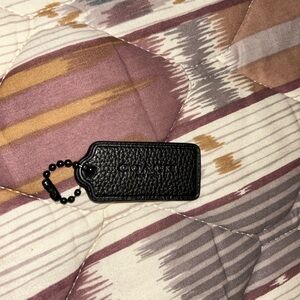 Coach Black Leather Handbag Tag